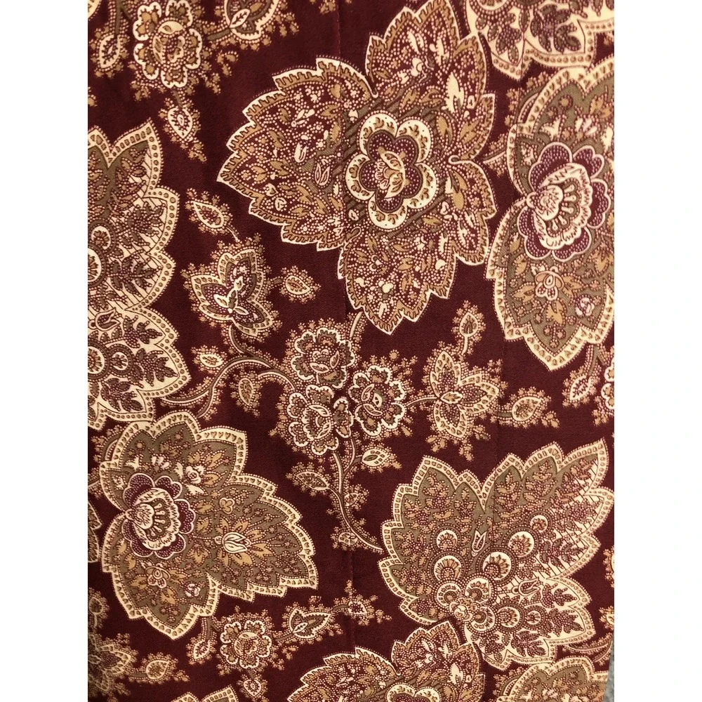 Waverly Swag Valance Pair Of 2 Red Paisley Country Lined Cotton USA Window 48x10